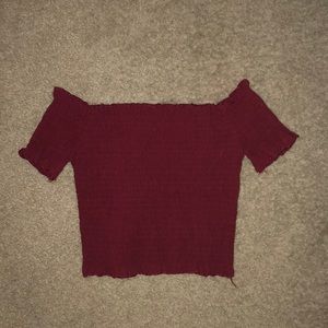 off the shoulder ruffle croptop